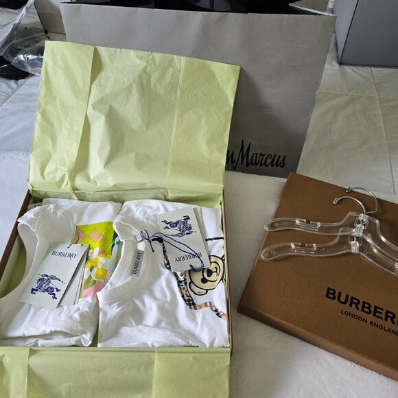 Neimans Authentic Set of 2 Kids Burberry Shirts w/ Box Hangers Bag Ret. $370 + - Picture 4 of 8